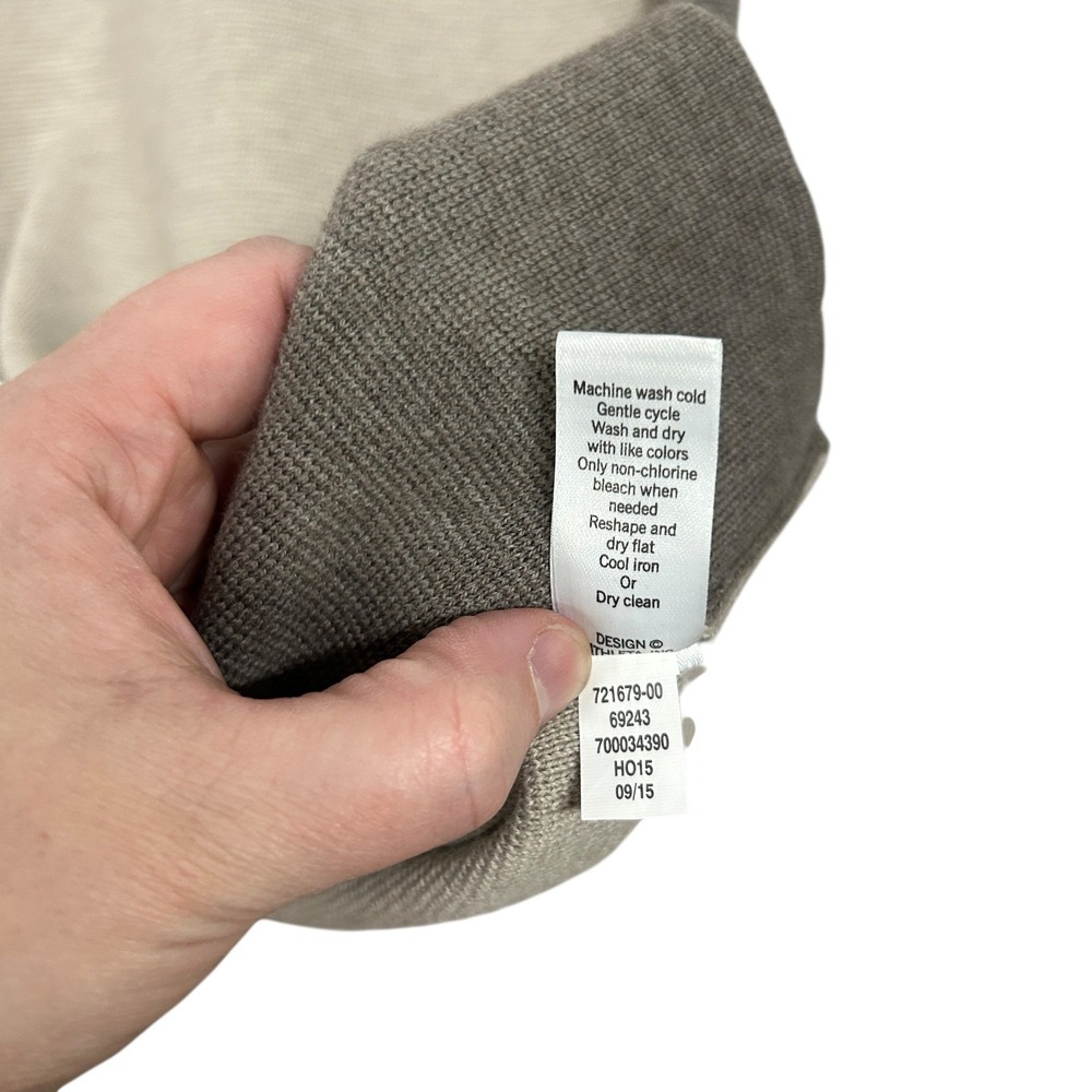 Athleta Fitted Sweater Dress S Wool Blend Neutral Minimalist Colorblock Capsule - Picture 4 of 7